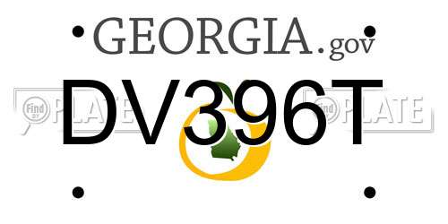 DV396T Georgia License Plate