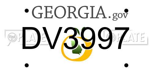 DV3997 Georgia License Plate