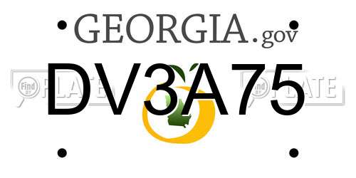 DV3A75 Georgia License Plate