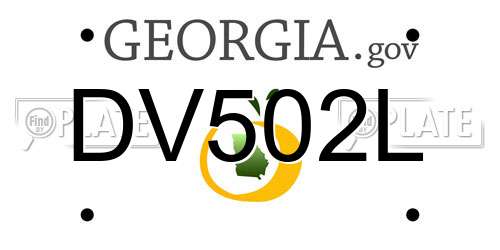 DV502L Georgia License Plate