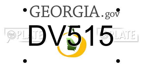 DV515 Georgia License Plate