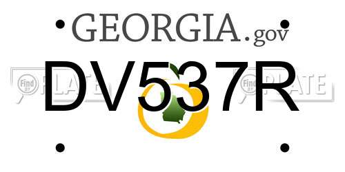 DV537R Georgia License Plate