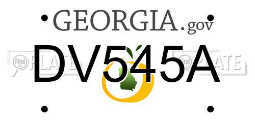 DV545A Georgia License Plate