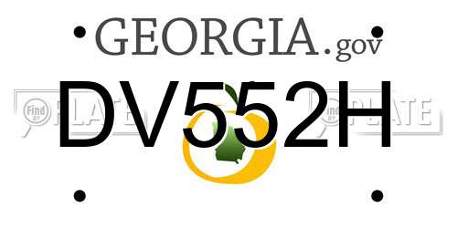 DV552H Georgia License Plate