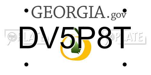 DV5P8T Georgia License Plate