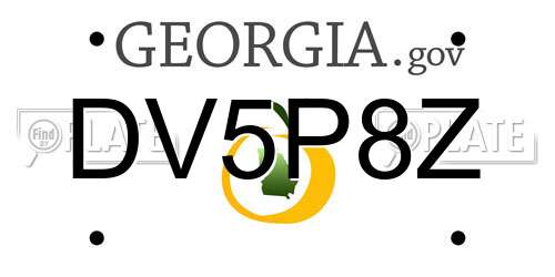 DV5P8Z Georgia License Plate
