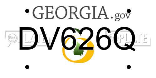 DV626Q Georgia License Plate