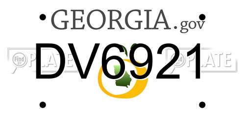 DV6921 Georgia License Plate