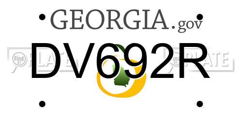 DV692R Georgia License Plate