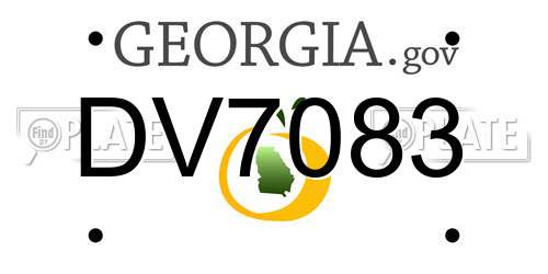DV7083 Georgia License Plate