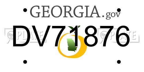 DV71876 Georgia License Plate
