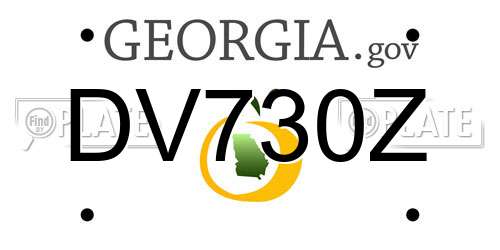 DV730Z Georgia License Plate