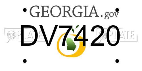 DV7420 Georgia License Plate