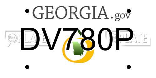 DV780P Georgia License Plate