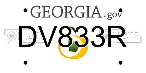DV833R Georgia License Plate