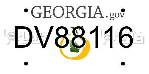 DV88116 Georgia License Plate