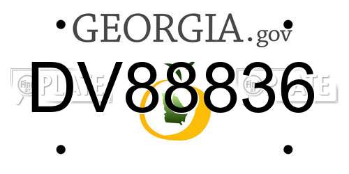 DV88836 Georgia License Plate