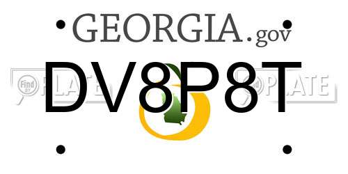 DV8P8T Georgia License Plate