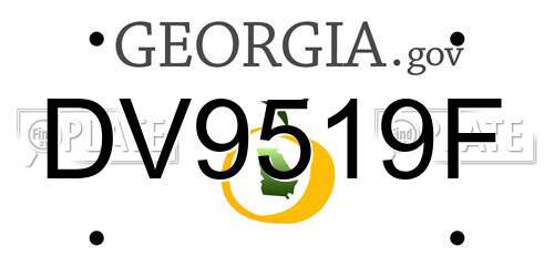 DV9519F Georgia License Plate