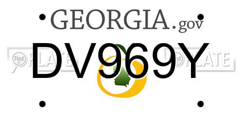 DV969Y Georgia License Plate