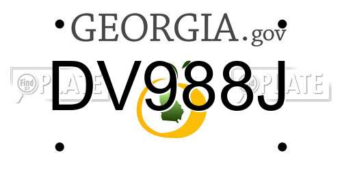 DV988J Georgia License Plate