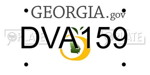 DVA159 Georgia License Plate