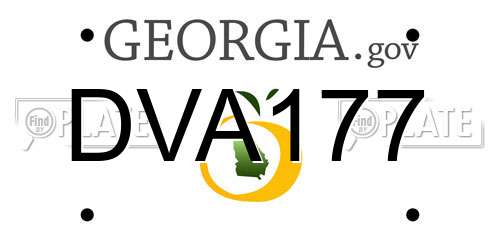 DVA177 Georgia License Plate