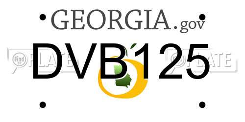 DVB125 Georgia License Plate