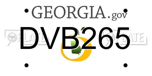 DVB265 Georgia License Plate