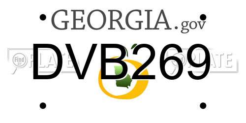DVB269 Georgia License Plate