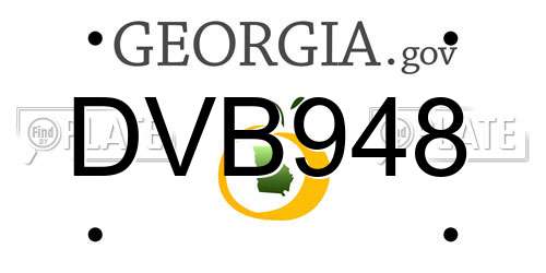 DVB948 Georgia License Plate