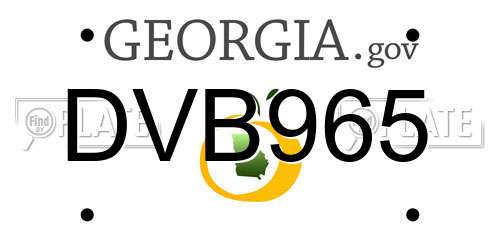 DVB965 Georgia License Plate