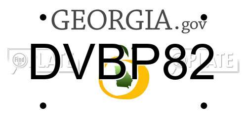DVBP82 Georgia License Plate