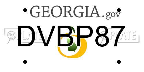 DVBP87 Georgia License Plate