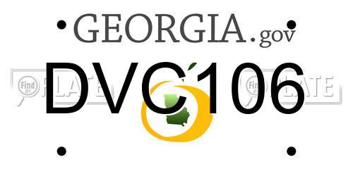 DVC106 Georgia License Plate