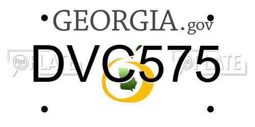 DVC575 Georgia License Plate