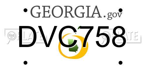DVC758 Georgia License Plate