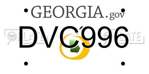 DVC996 Georgia License Plate