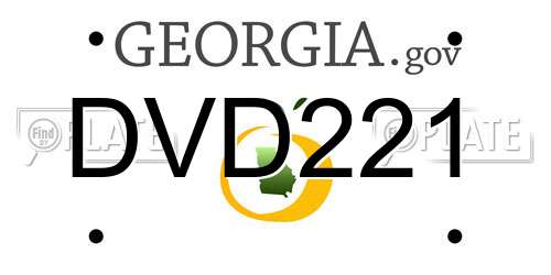 DVD221 Georgia License Plate