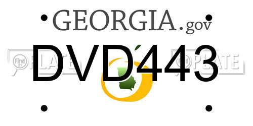 DVD443 Georgia License Plate