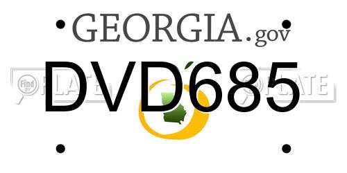 DVD685 Georgia License Plate