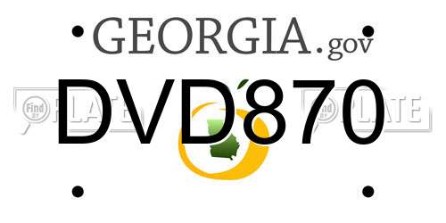 DVD870 Georgia License Plate
