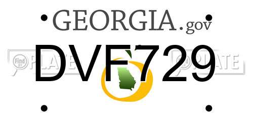 DVF729 Georgia License Plate