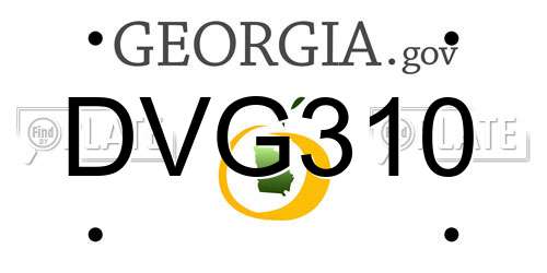 DVG310 Georgia License Plate
