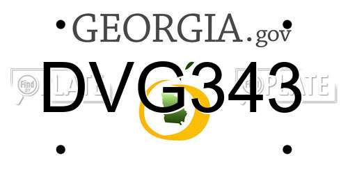 DVG343 Georgia License Plate