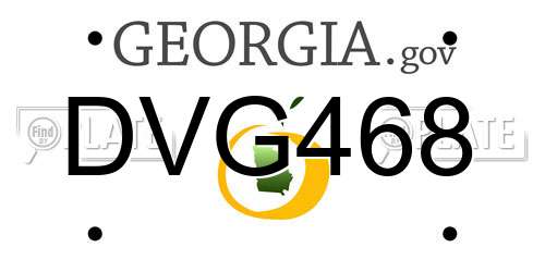 DVG468 Georgia License Plate