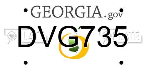 DVG735 Georgia License Plate