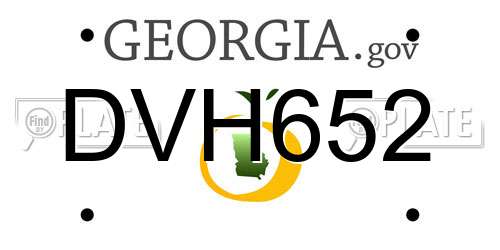 DVH652 Georgia License Plate