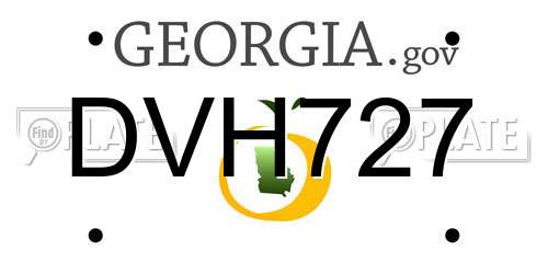DVH727 Georgia License Plate