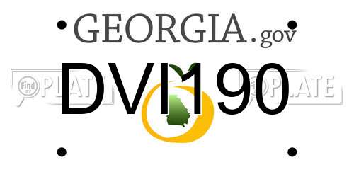 DVI190 Georgia License Plate